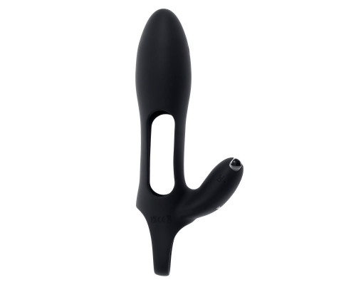 Черная насадка на пенис с вибрацией Nautilus