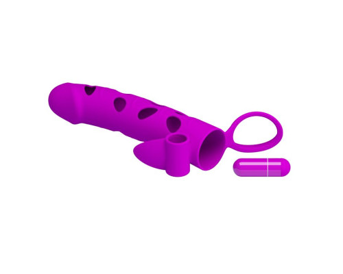 Насадка с закрытой головкой и виброэлементом для клиторального массажа