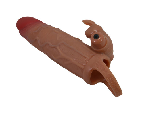 Карамельная вибронасадка с клиторальным стимулятором Osmar - 20,5 см.