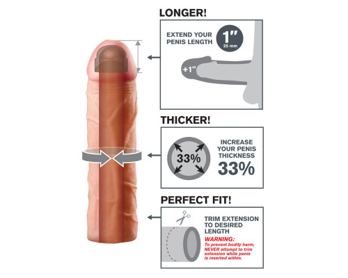 Телесная насадка Perfect 1  Extension - 17,7 см.