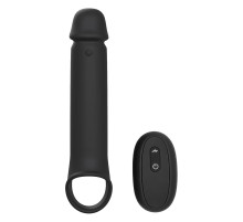 Черная насадка-удлинитель с вибрацией Vibrating Extender With Remote