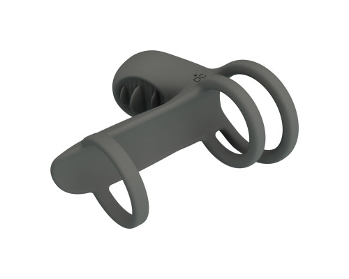 Серая насадка на пенис с 12 режимами вибрации