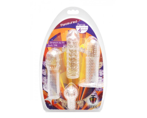 Набор из 4 насадок на член Pleasured Penis Enhancement Sleeve 4 Pack