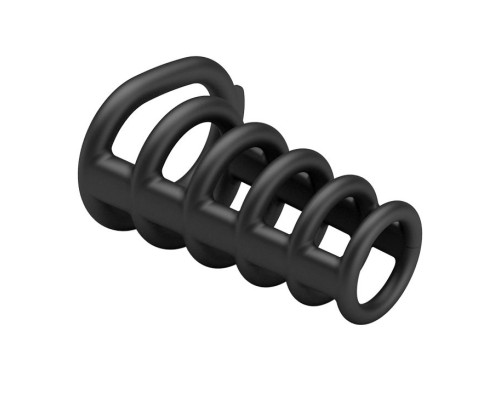 Черная насадка на пенис с подхватом мошонки Rodrigo