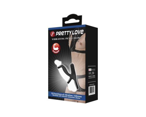 Черная вибронасадка на пенис Vibrating Penis Sling
