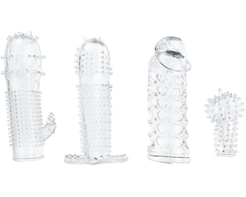 Набор из 4 насадок на член Pleasured Penis Enhancement Sleeve 4 Pack