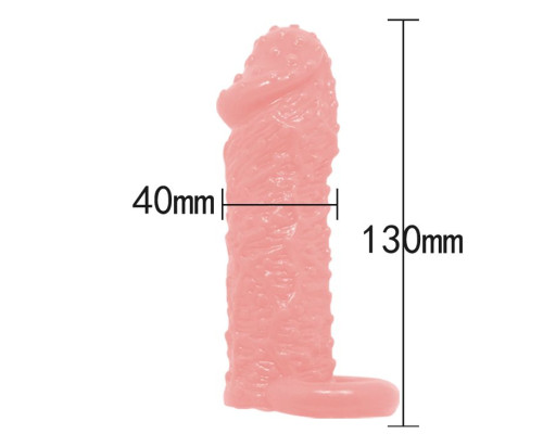 Фаллическая насадка с точками и подхватом мошонки - 13 см.