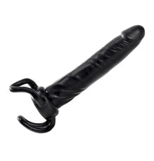 Чёрная насадка-фаллос для двойного проникновения INFLATABLE DILDO SLIM DONG  - 13,5 см.