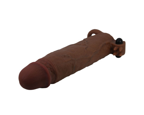 Коричневая насадка на пенис Xerxes - 22 см.