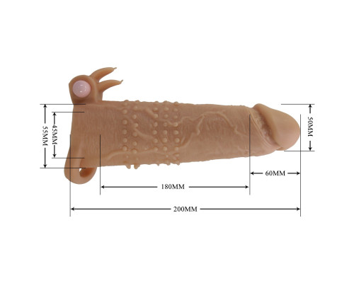 Телесная насадка на пенис Quillon - 20 см.