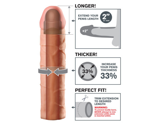 Телесная насадка Fantasy X-tensions Perfect 2  Extension - 20,3 см.