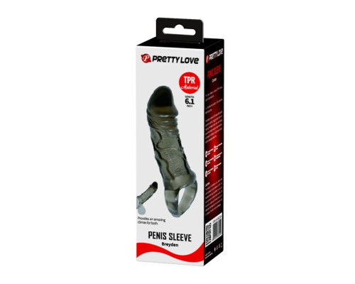 Фаллическая насадка на пенис с подхватом мошонки - 15 см.