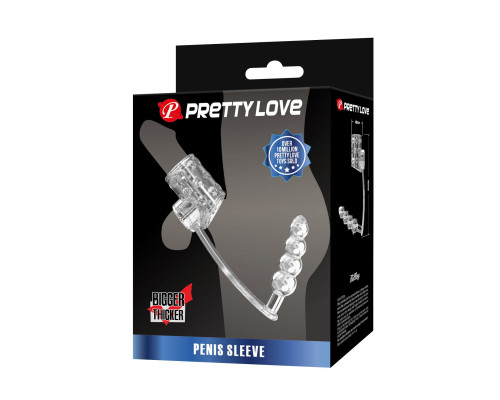 Прозрачная насадка на пенис и мошонку с анальным стимулятором Rilley