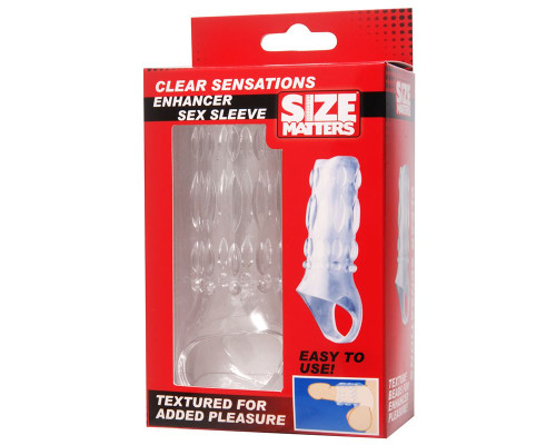 Насадка на пенис с кольцом для мошонки Clear Sensations Enhancer Sex Sleeve - 11,5 см.