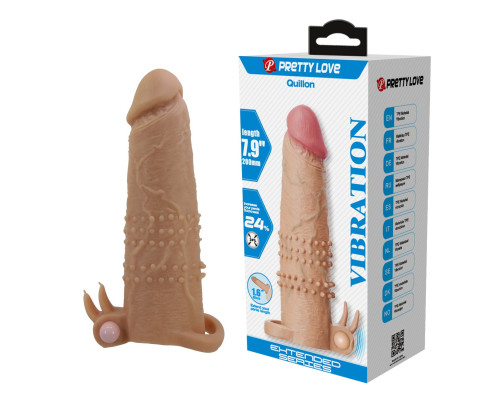 Телесная насадка на пенис Quillon - 20 см.