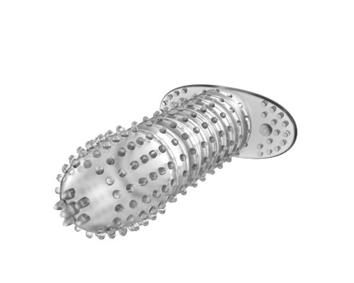 Прозрачная насадка на фаллос с закрытой головкой - 14 см.