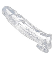 Прозрачная насадка для увеличения члена Realistic Clear Penis Enhancer and Ball Stretcher - 20,3 см.