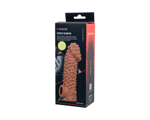 Насадка на фаллос с бугорками - 17,6 см.