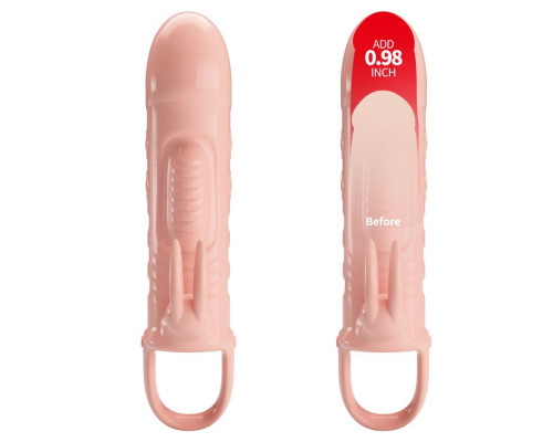 Телесная насадка на пенис с вибрацией Sloane - 18,7 см.