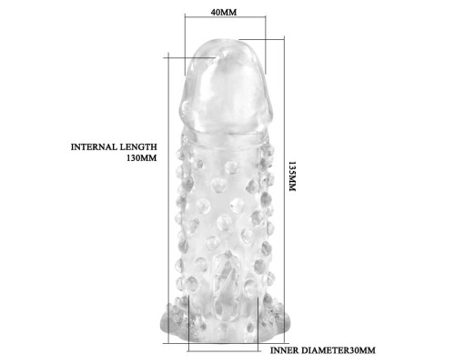 Насадка удлинитель с пупырышками и усиками - 13 см.