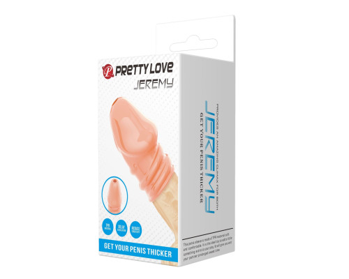 Телесная утолщающая насадка на пенис Jeremy - 7 см.