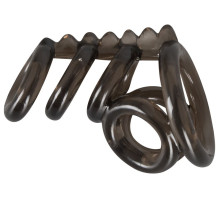 Дымчатая насадка на пенис и мошонку с гребнем Penis Hodenring