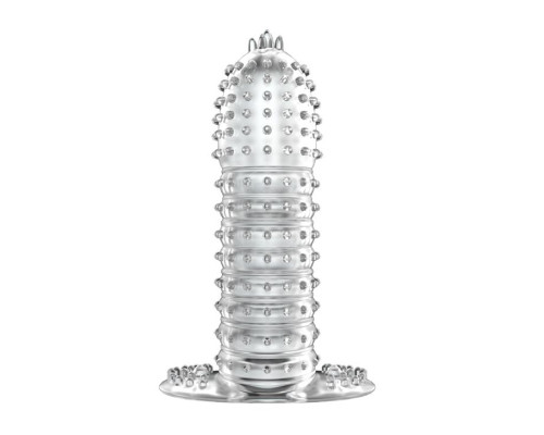 Прозрачная насадка на фаллос с закрытой головкой - 14 см.