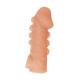 Телесная закрытая насадка с шишечками Cock Sleeve 008 Size S - 13,8 см.