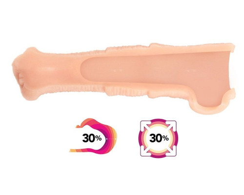 Телесная фантазийная насадка на член Cock Sleeve Size M