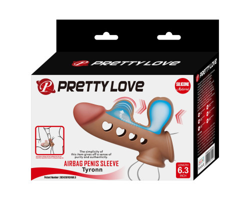 Насадка на пенис с эффектом расширения Tyronn - 16,1 см.