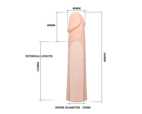 Удлиняющая насадка на пенис Deep Love - 18,4 см.