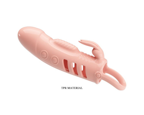 Телесная насадка на пенис с вибрацией Sloane - 18,7 см.