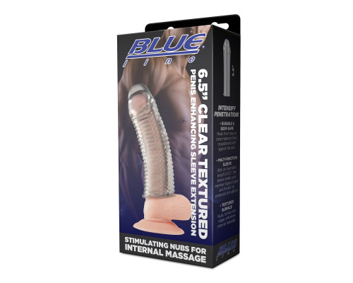 Текстурированная насадка на пенис Clear Textured Penis Enhancing Sleeve Extension - 16,5 см.