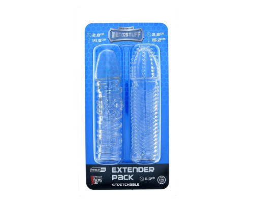 Комплект из 2 прозрачных насадок на пенис PENIS EXTENDER PACK