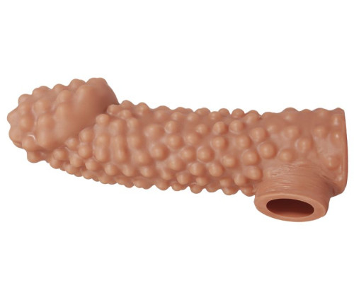 Насадка на фаллос с бугорками - 17,6 см.