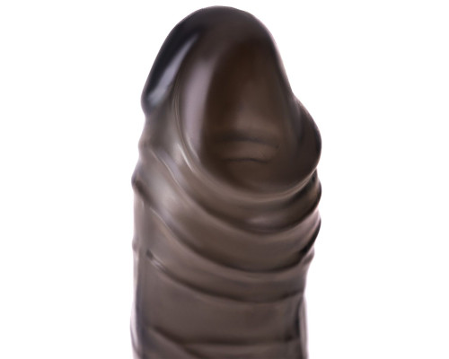 Дымчатая закрытая насадка с подхватом и анальным стимулятором