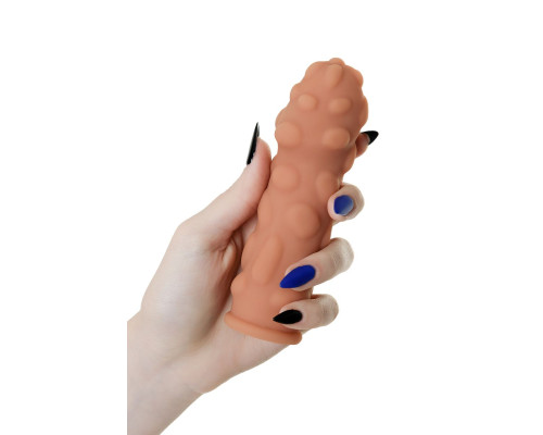 Телесная насадка на фаллос с крупными бугорками Extreme Sleeve 011 S-size - 12,7 см.