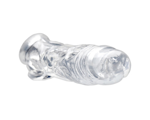 Прозрачная насадка для увеличения члена Realistic Clear Penis Enhancer and Ball Stretcher - 20,3 см.