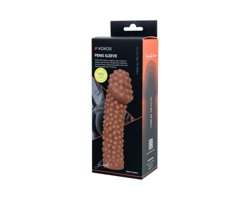 Реалистичная насадка на пенис с бугорками - 16,5 см.