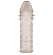 Дымчатая удлиняющая насадка на пенис Extra Texture Sleeve - 16,2 см.