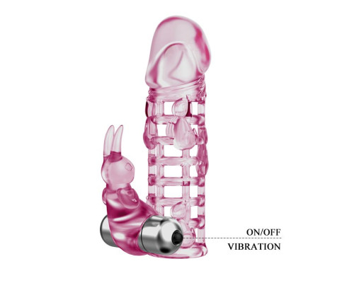 Насадка на фаллос с вибрирующим стимулятором - 17 см.