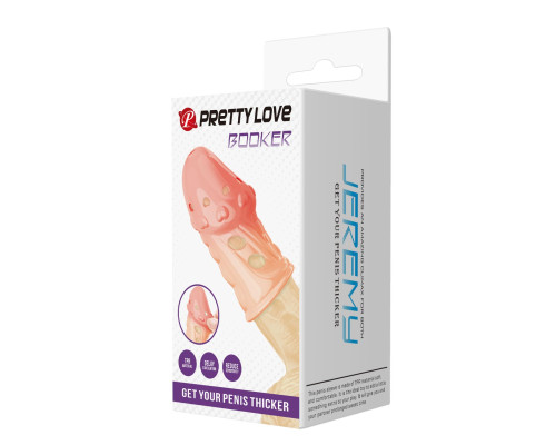 Телесная насадка на пенис Booker - 8 см.