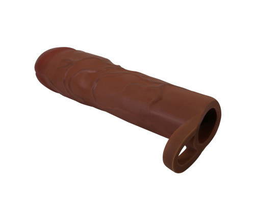 Коричневая насадка на пенис Gerd - 19,5 см.