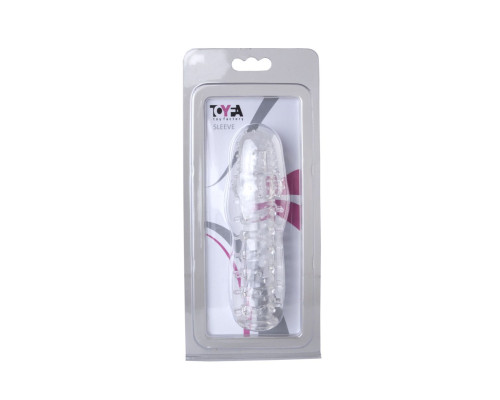 Прозрачная, закрытая насадка с шипами и точками - 13,5 см.