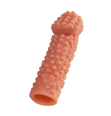 Реалистичная насадка на пенис с бугорками - 16,5 см.