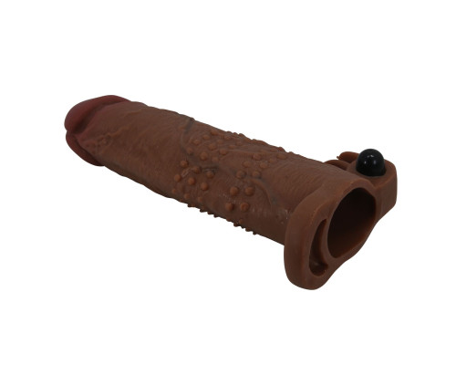 Коричневая насадка на пенис Quillon - 20 см.