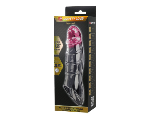 Прозрачная удлиняющая насадка на пенис Darnel