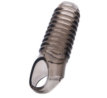 Дымчатая насадка с рёбрышками и подхватом мошонки ToyFa XLover - 12,5 см.