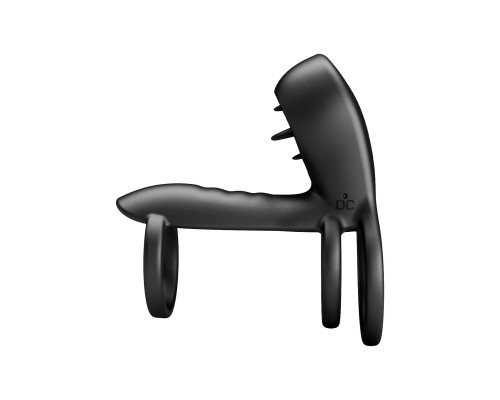 Черная насадка на пенис с 12 режимами вибрации Jammy