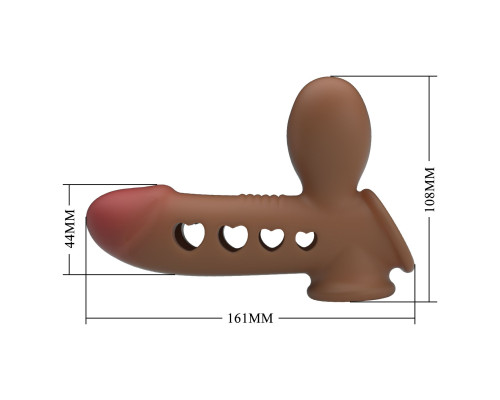 Насадка на пенис с эффектом расширения Tyronn - 16,1 см.